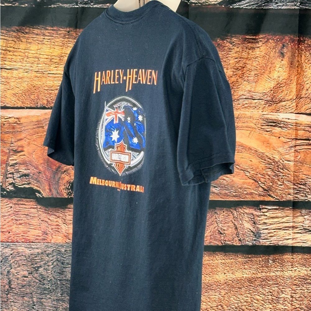 Harley-Davidson Navy Tee with Retro Motorcycle Graphic - Picture 5 of 15